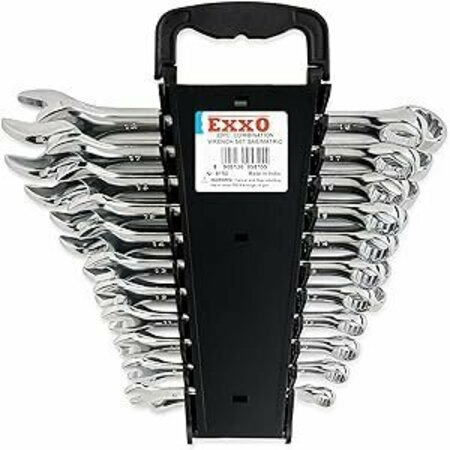 EXXO 22 Piece Combination Wrench Set, 8-18mm, Chrome Vanadium Steel 8150